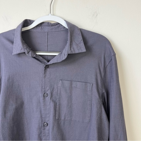 Lululemon Men’s All Down Button Down Shirt Moon Blue - Picture 4 of 7